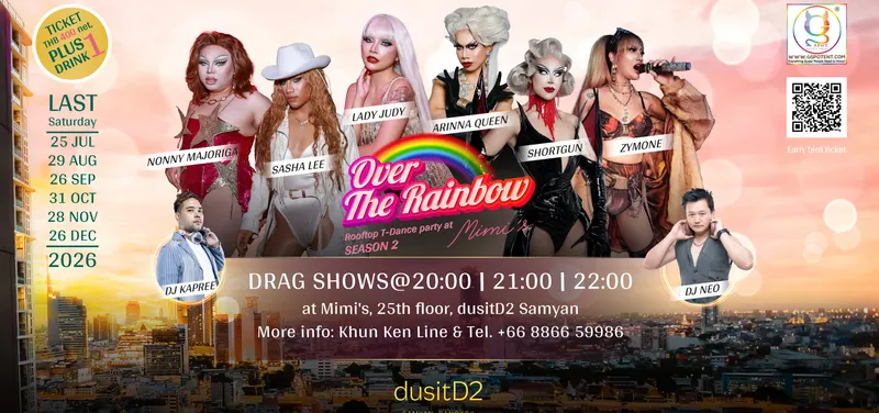 Over the Rainbow Rooftop T-Dance party SS2 @ Mimi’s Bangkok