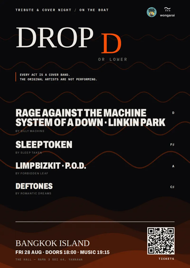 Drop D or Lower Tribute & Cover Night